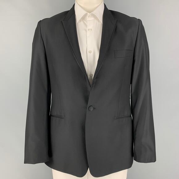 PAUL SMITH Size 42 Black Wool Peak Lapel Sport Coat - Picture 1 of 6